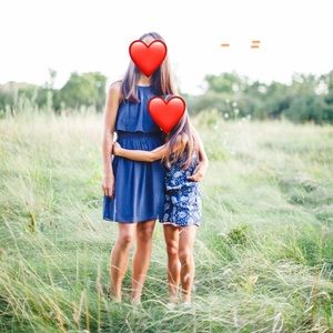 Size 0 Navy Dress - Embroidered Lace Waist